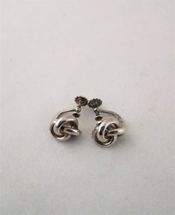 Old Earrings in silver with screw back, design by 