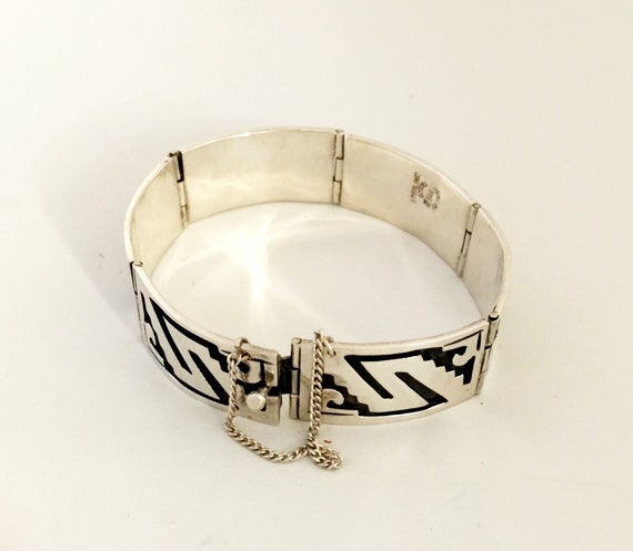 Vintage bracelet in silver panel by the artist IS… - image 8