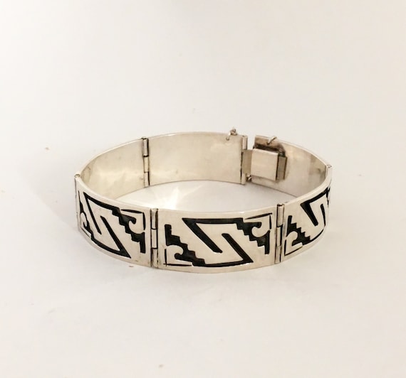 Vintage bracelet in silver panel by the artist IS… - image 1
