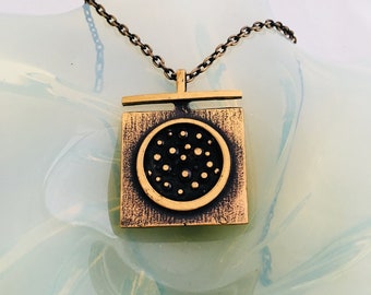 Unique Brutalise Vintage Necklace by the artist Jorma Laine  collection from Turun Hopea Finland 1970's.