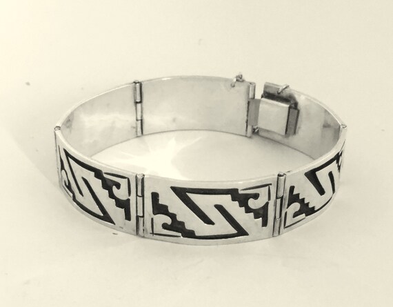 Vintage bracelet in silver panel by the artist IS… - image 3