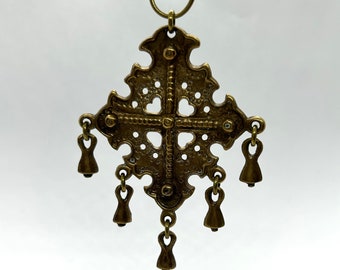 Old Kalevala Koru Collectible large pendant with Viking era motif in Bronze from Finland 1960's.