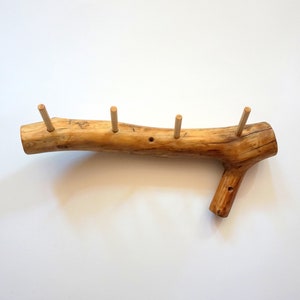 Coat rack wooden branch towel rack image 3