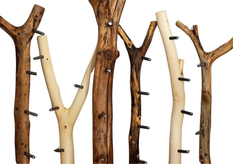 Coat rack wooden branch towel rack image 9