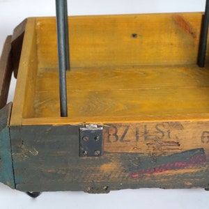 Upcycled side table, coffee table made from old wooden box with metal fittings image 5