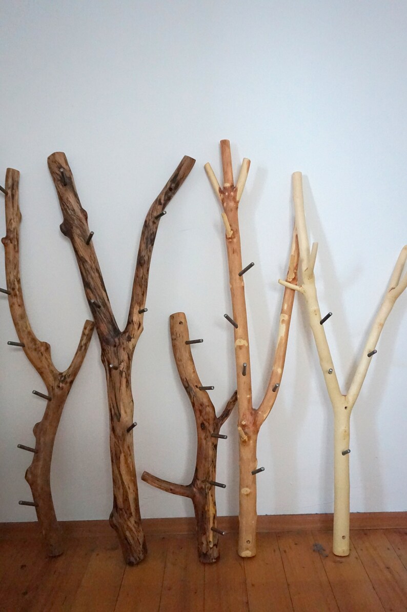 Coat rack wooden branch towel rack image 8