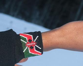 Kenyan flag beaded bracelet