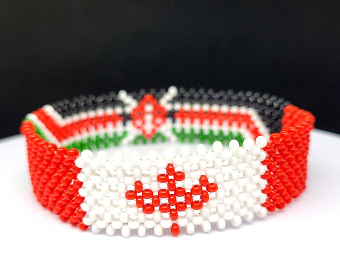 Kenyan Canadian bracelet, Kenyan flag diaspora bracelet