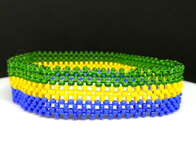 Gabon flag bracelet