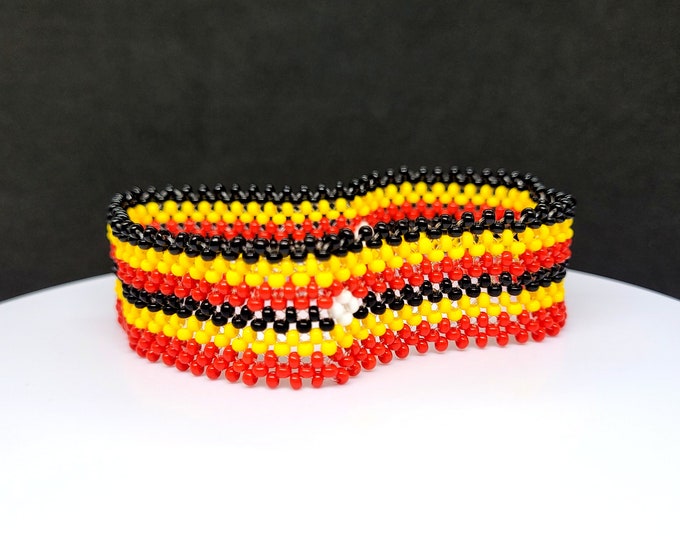 Ugandan Canadian flag bracelet, Uganda and Canada bracelet