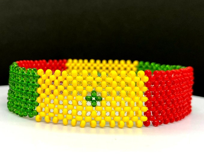 Senegal flag beaded bracelet