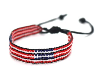 USA flag adjustable bracelet