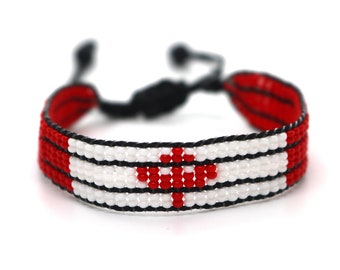 Canada flag adjustable bracelet