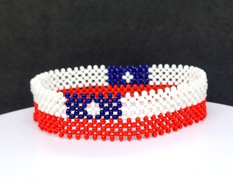 Chile flag bracelet