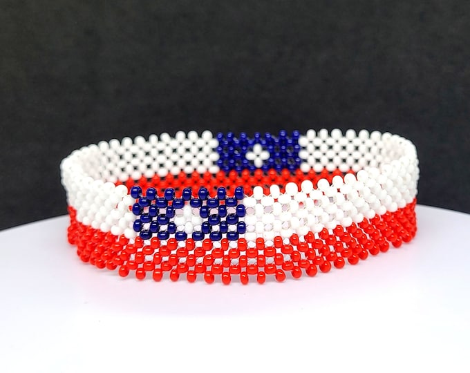 Chile flag bracelet
