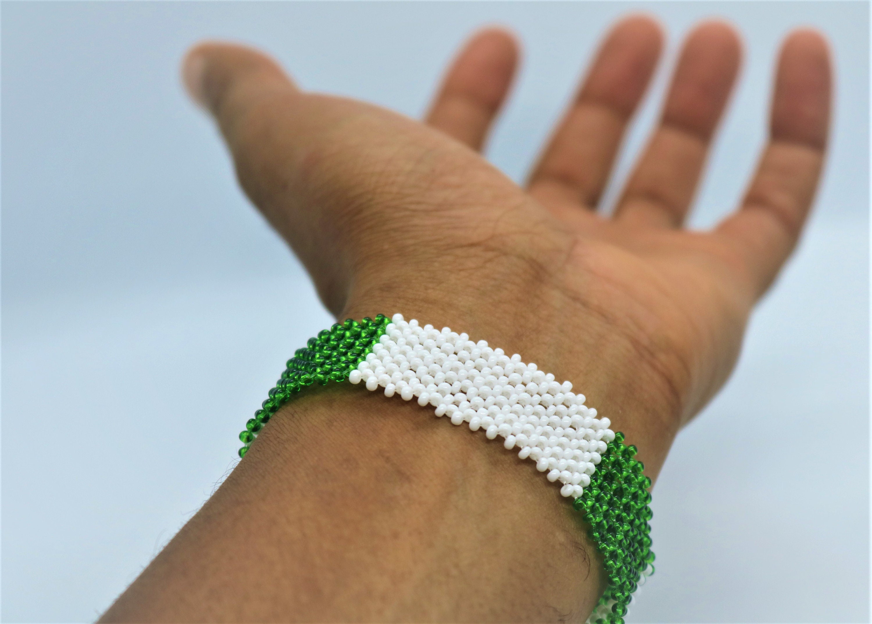 Nigeria Flag bracelet Nigerian flag beaded bracelet Nigeria Etsy