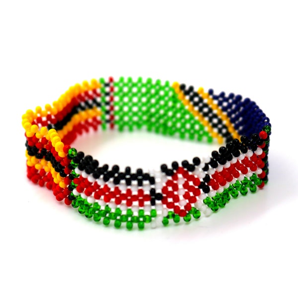 East African bracelet, Kenya, Tanzania and Uganda flag bracelet