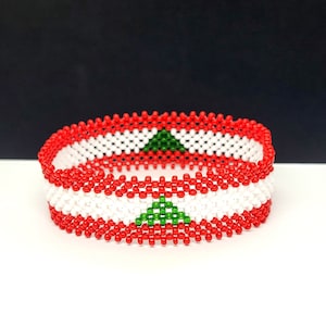 Lebanon flag bracelet