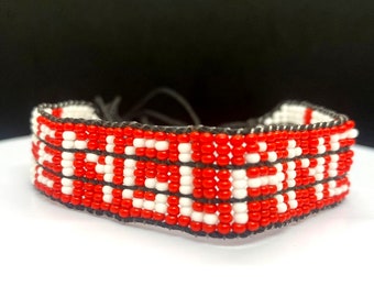 England flag adjustable beaded bracelet, England bracelet