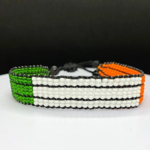 Irish flag adjustable beaded bracelet, Ireland bracelet