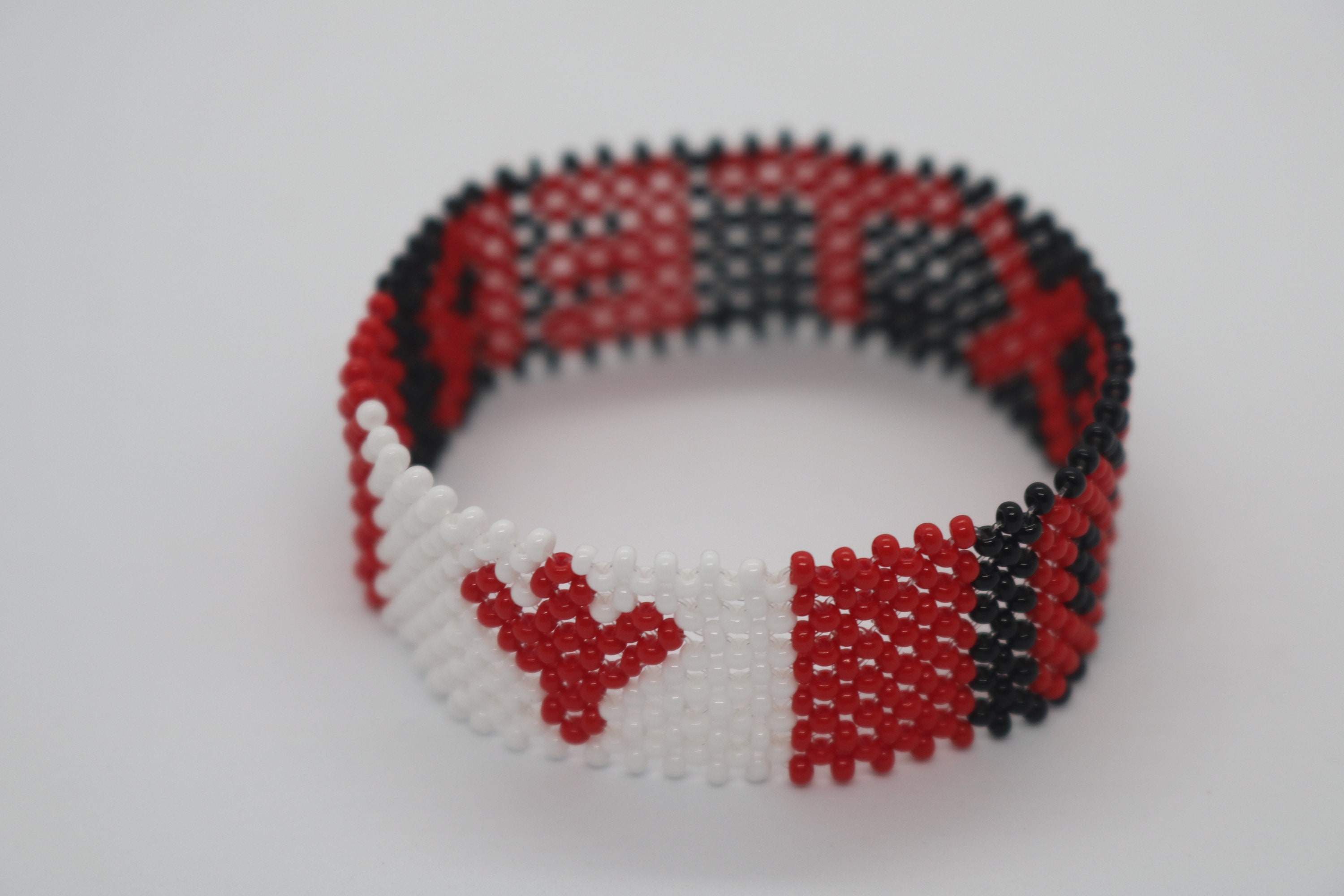 Canadian flag bracelet Canadian Beaded bracelet Personalized Etsy