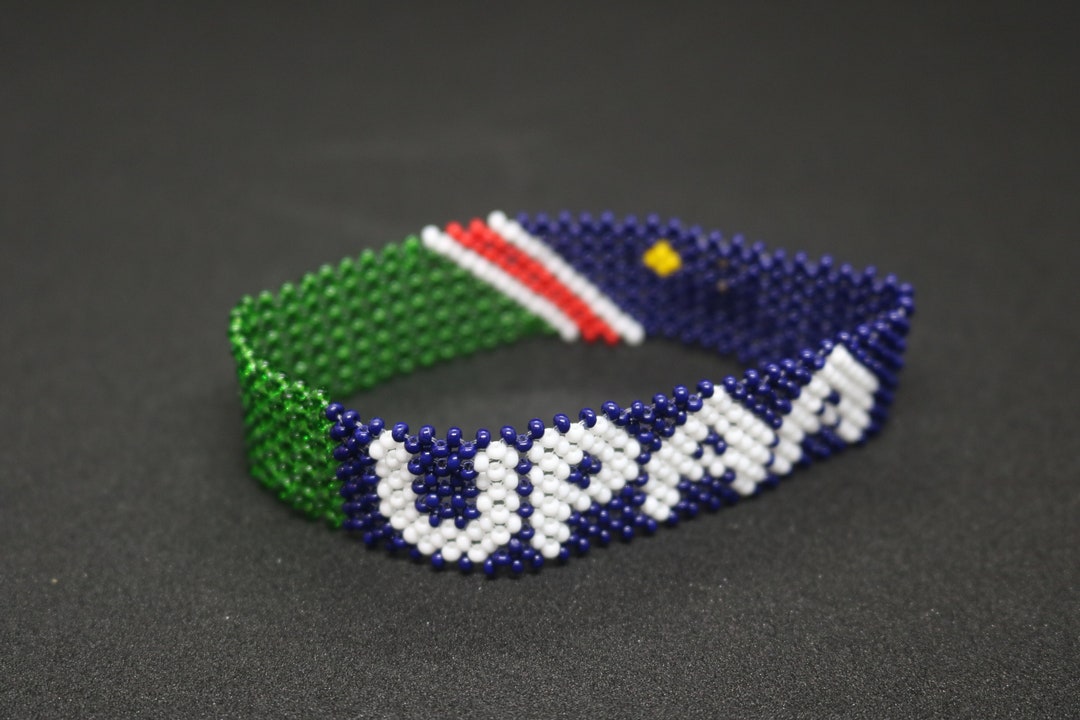 Personalized Namibia Flag Bracelet, Namibia Beaded Bracelet, Patriotic