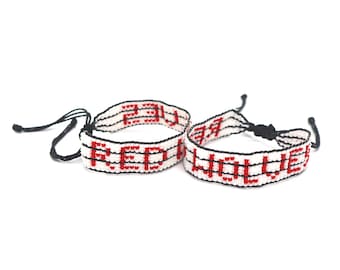 Draft flag adjustable beaded bracelet