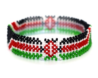 Kenya flag beaded bracelet