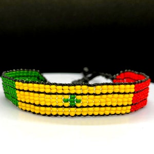Senegal flag adjustable bracelet