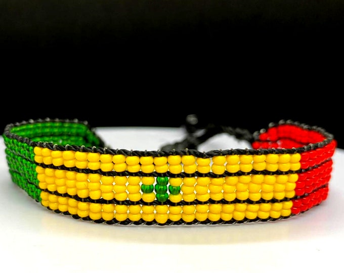 Senegal flag adjustable bracelet