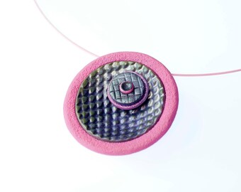 Colgante OOAK Bubblegum rosa y plata
