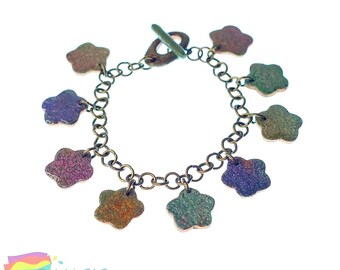 Pulsera de encanto en forma de flor simple OOAK