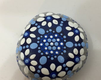 Mandalastein-"Blossoms" blue white
