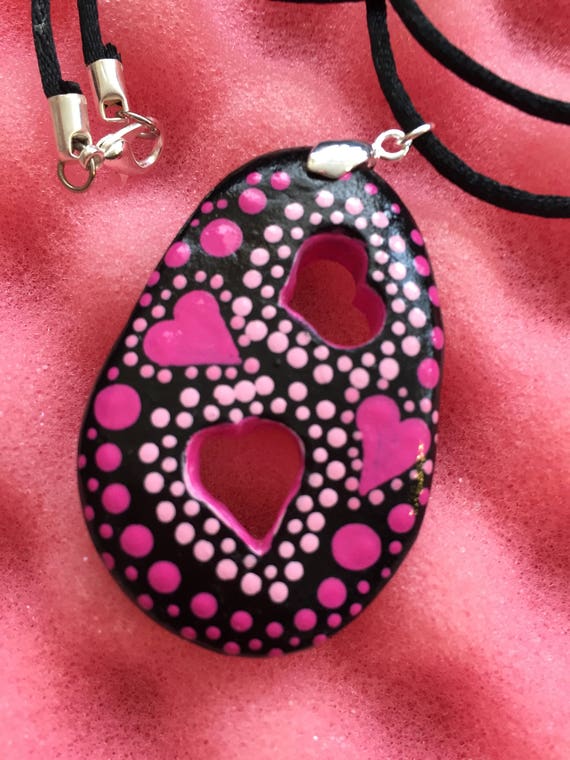 Mandala Schmuck Anhänger - Mandalastein - Herzen Valentinstag Liebe - Steinschmuck
