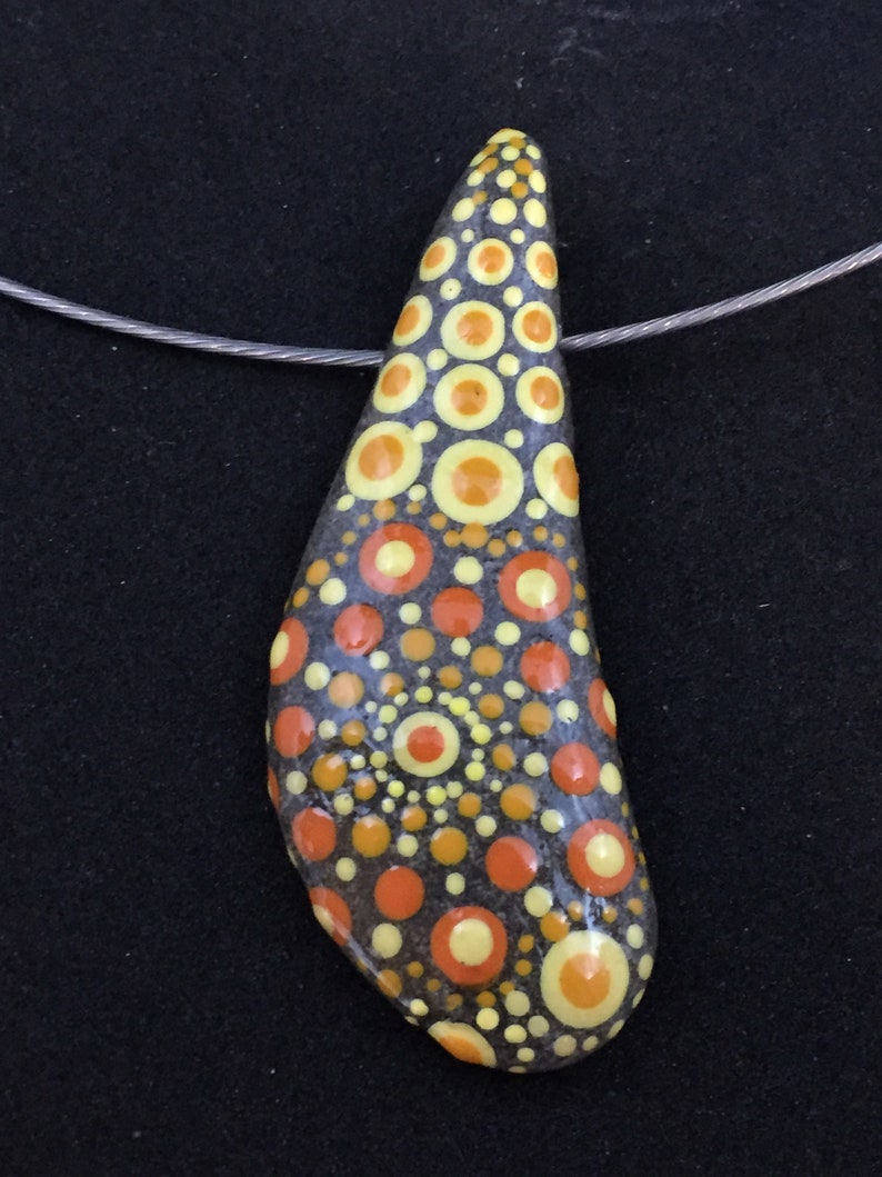 Mandala Jewelry-Summer Jewelry-dot painting-pendant on metal ripe