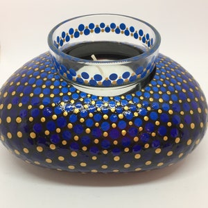 Mandalastein Tea light Holder &quot;Night Blue&quot;