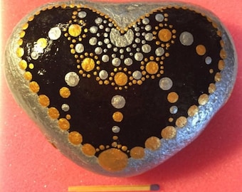 large mandala stone heart loveunikat