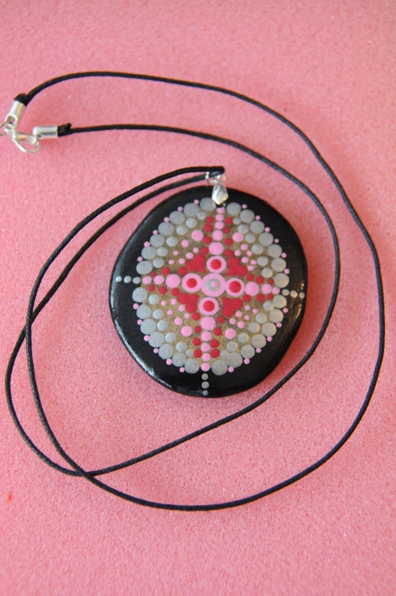 Mandalaschmuck Mandalastein Anhänger Amulett Steinschmuck Herzen