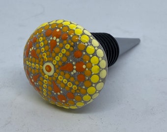 MandalastEin bottle plugs, bottle corks, dot painting -UNIKAT