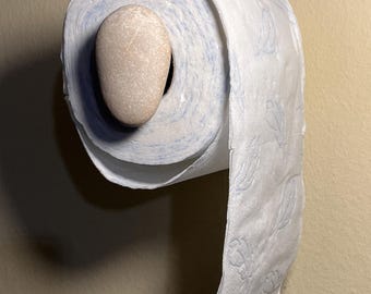 Pure Nature – Toilet paper holder made from two river stones – unique!