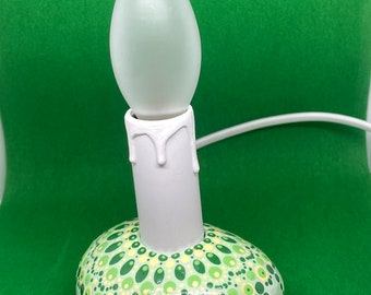 Mandalastein - Table Lamp Bedside Lamp Dot Painting Spring Green