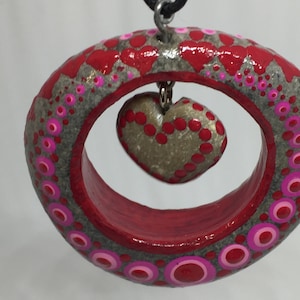 Mandala Stone Pendant, Amulet, Chain - Hanging Heart - Love Valentine's Day INDIVIDUALISIERBAR