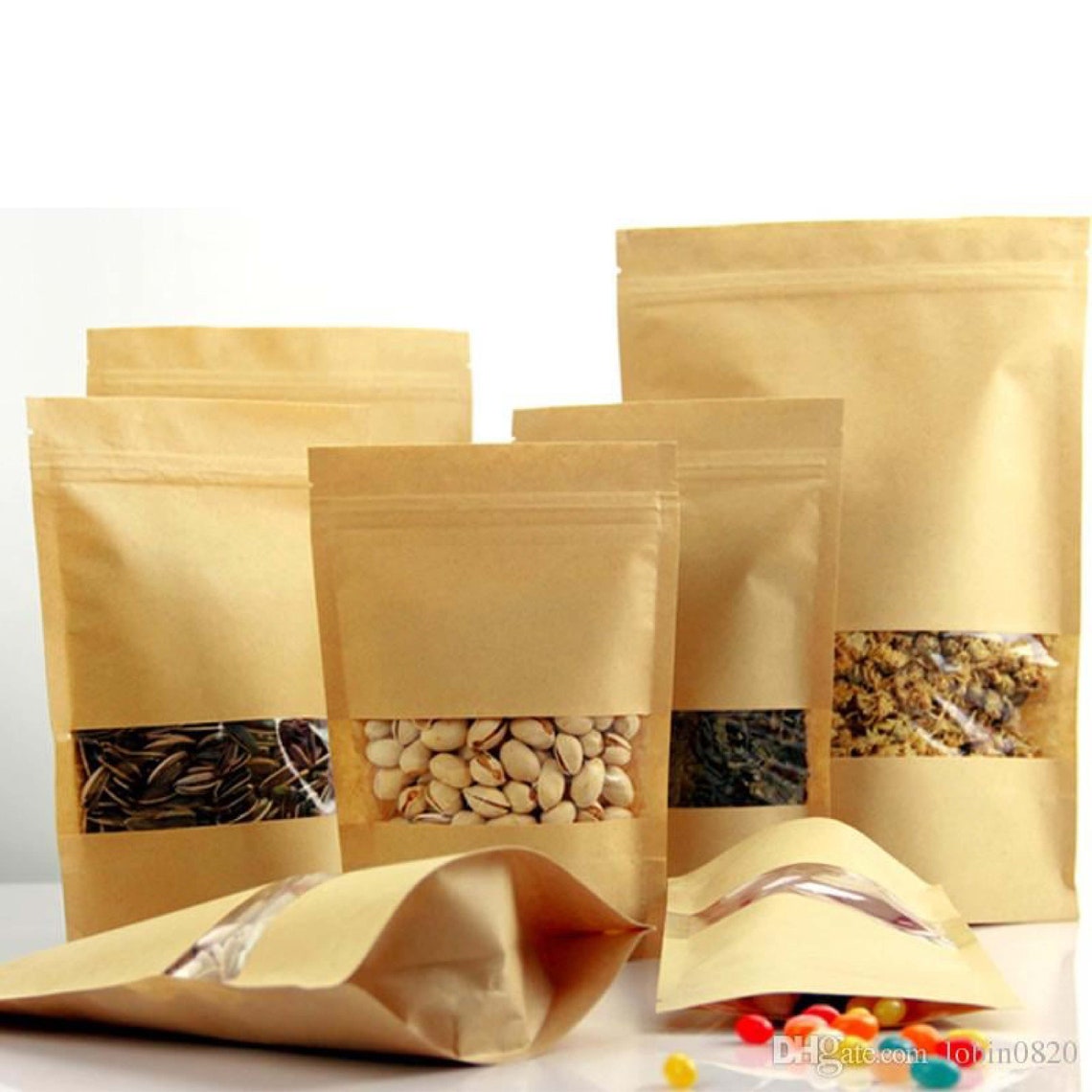 Brown Kraft paper Standup Pouch resealable pouch storage Etsy