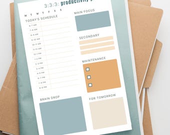 Productivity Planner for Students, Study Planner for Procrastinators, Back to School Students Planner Notepad, College, High School, Grad