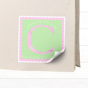 Personalized Library Labels for Kids, Watercolor Book Stickers, Custom Initial Name, Baby Shower Gift