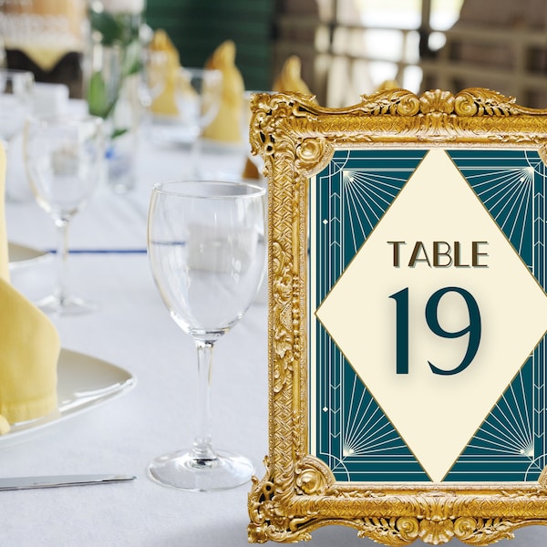 Art Deco Printable Table Numbers