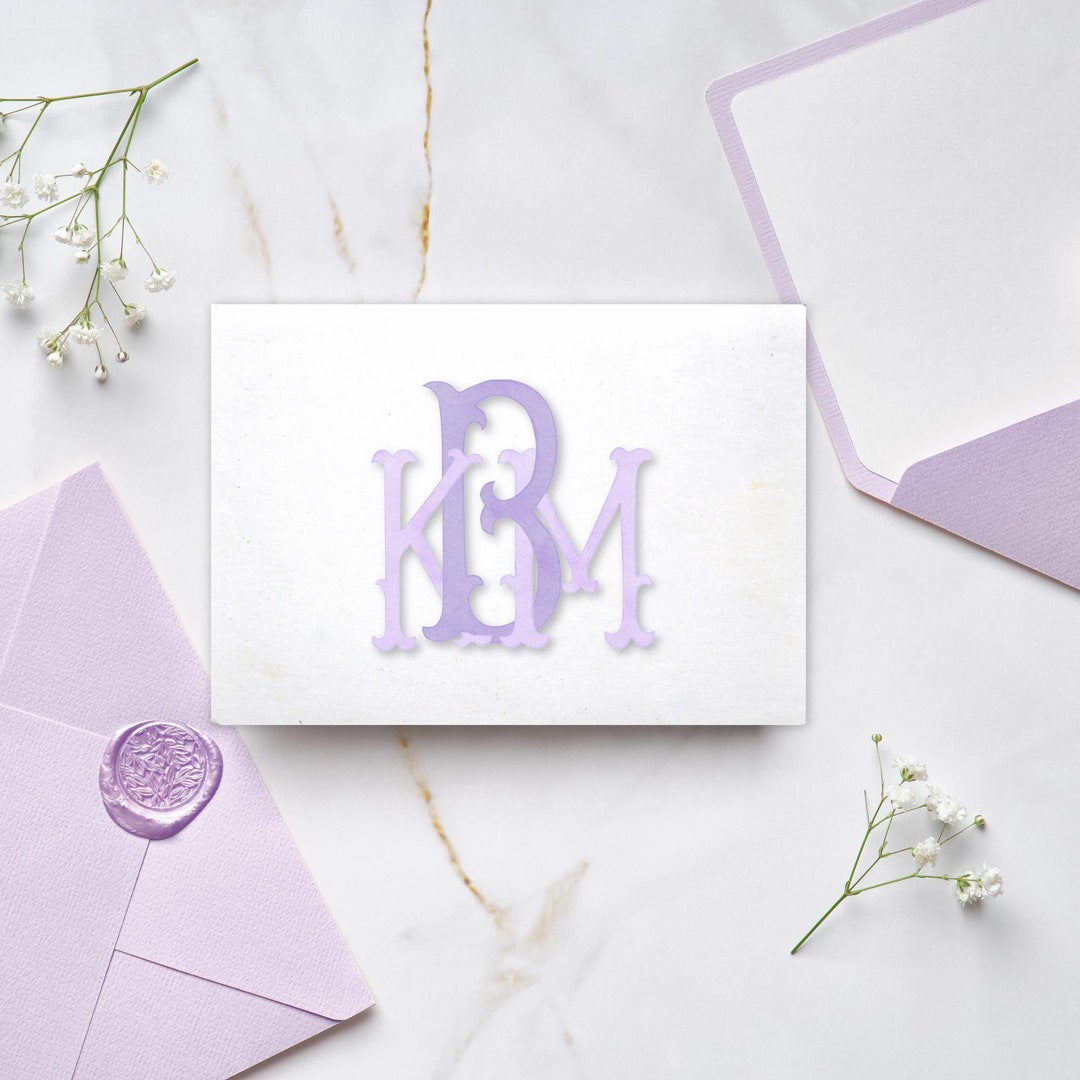 Personalized Watercolor Monogram Stationery Set, Custom Note Card Gift ...