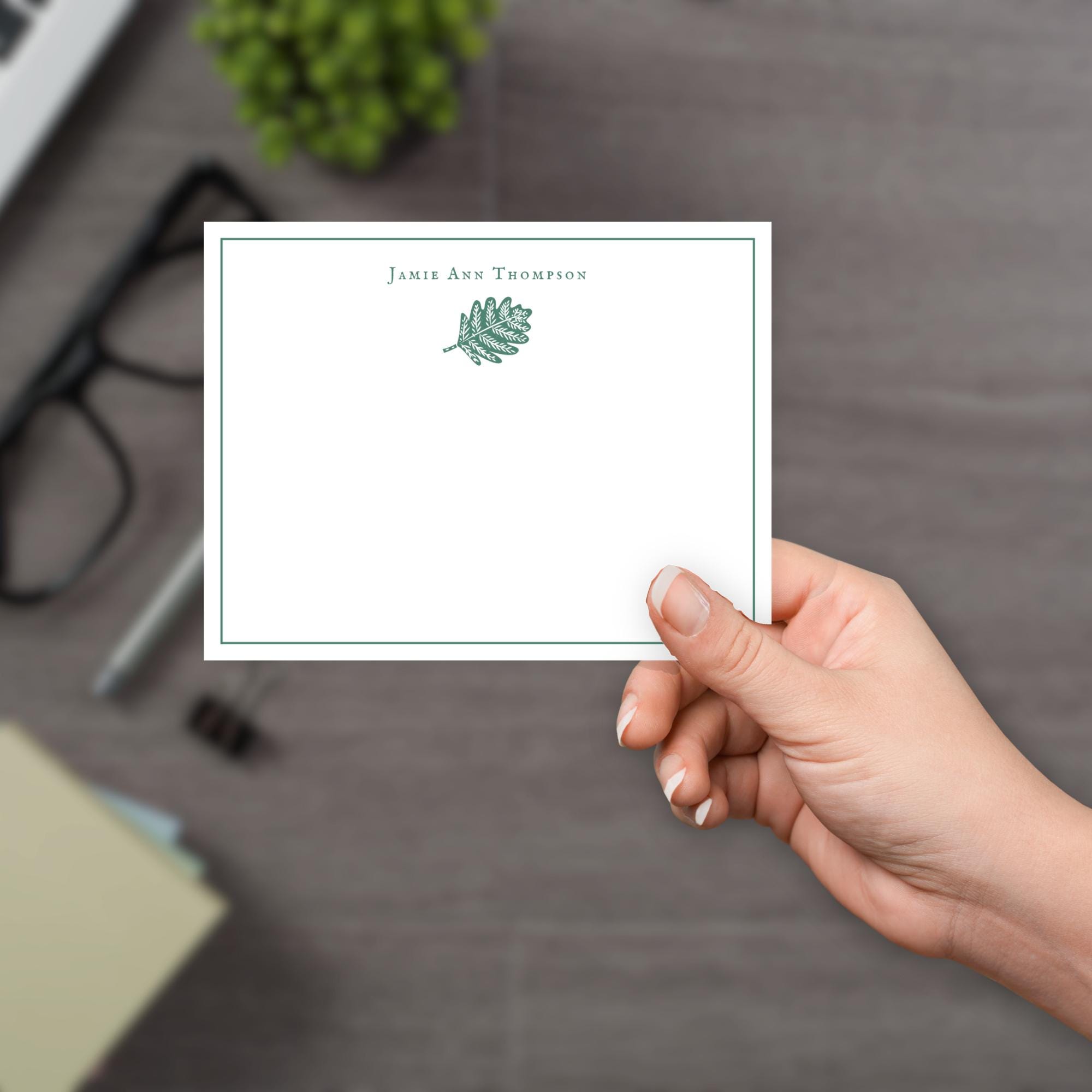 Personalized Block Print Note Card Set, Stationery Cards and Envelopes ...