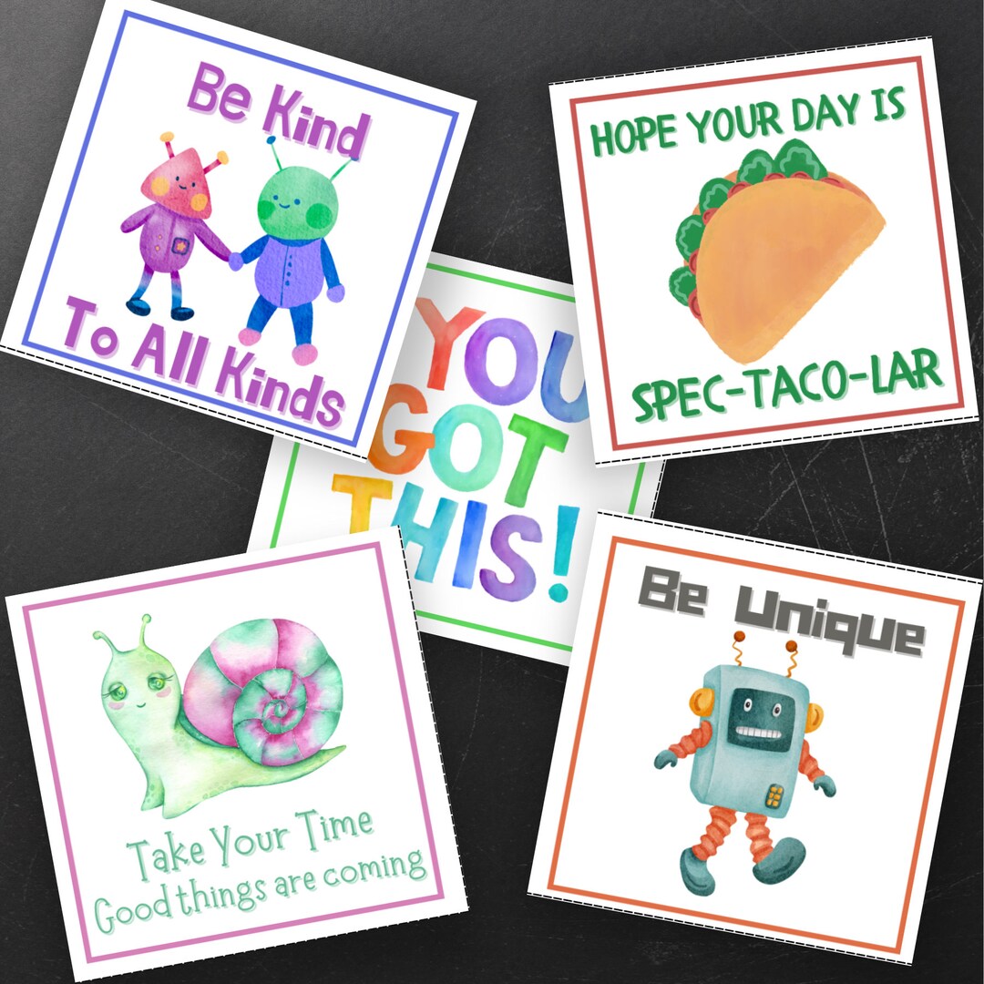 Printable Lunch Box Notes for Kids, Encouraging Notes for Kids