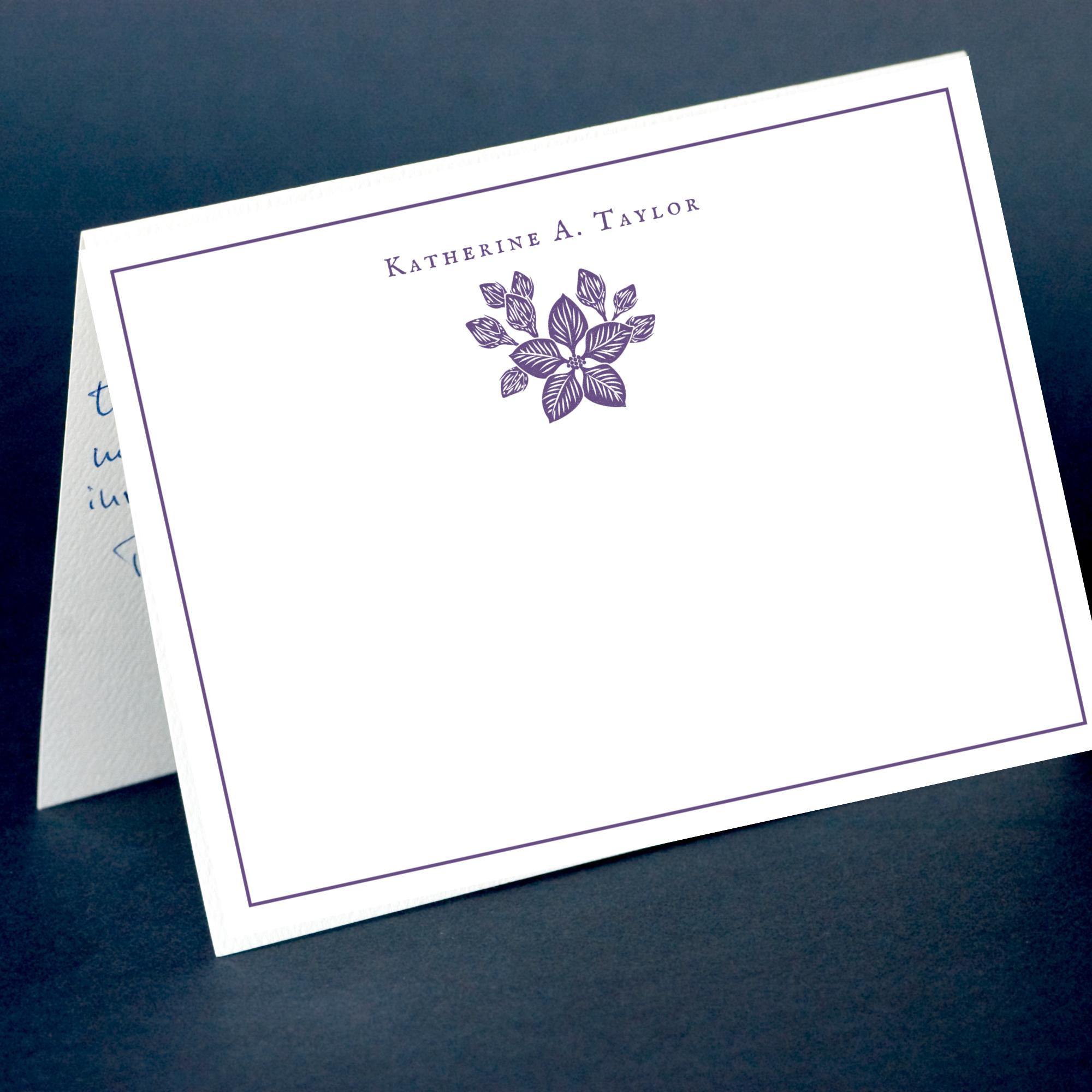 Personalized Block Print Note Card Set, Stationery Cards and Envelopes ...